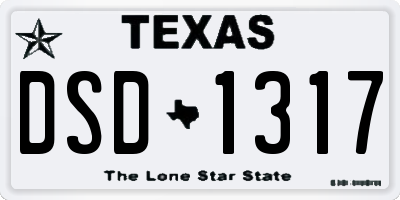 TX license plate DSD1317