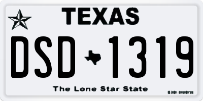 TX license plate DSD1319