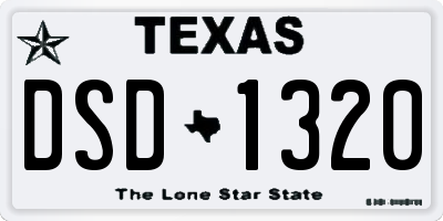 TX license plate DSD1320