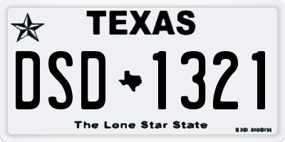 TX license plate DSD1321