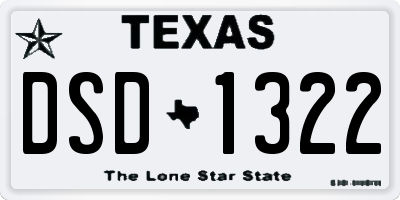 TX license plate DSD1322