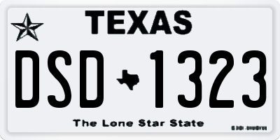 TX license plate DSD1323