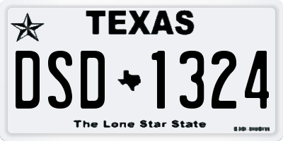 TX license plate DSD1324