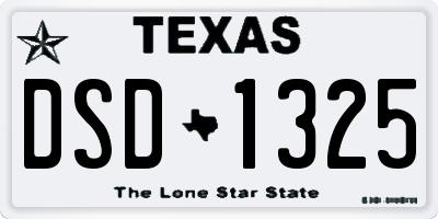 TX license plate DSD1325