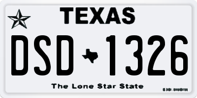 TX license plate DSD1326