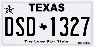 TX license plate DSD1327