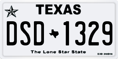 TX license plate DSD1329