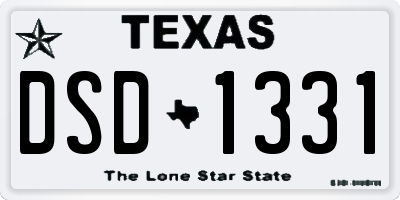 TX license plate DSD1331