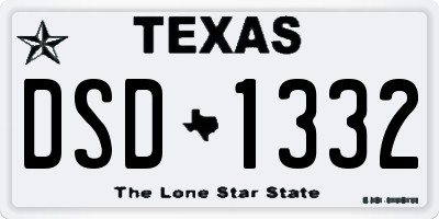 TX license plate DSD1332