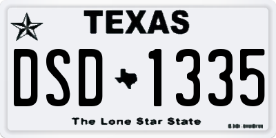 TX license plate DSD1335