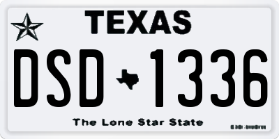 TX license plate DSD1336