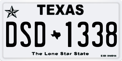 TX license plate DSD1338