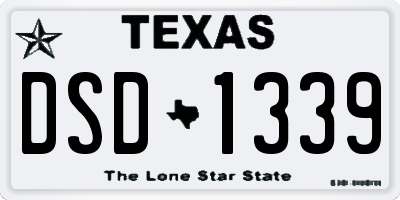 TX license plate DSD1339