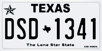 TX license plate DSD1341