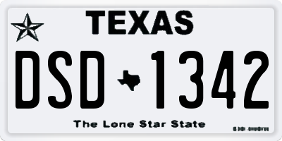 TX license plate DSD1342