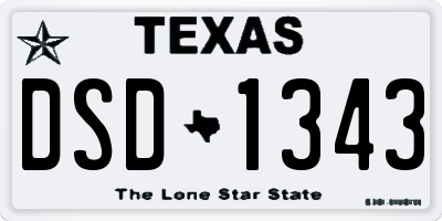 TX license plate DSD1343