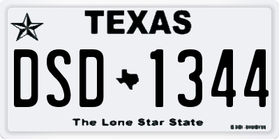 TX license plate DSD1344