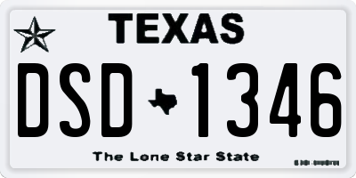 TX license plate DSD1346