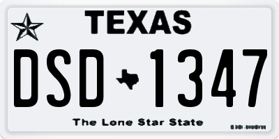 TX license plate DSD1347