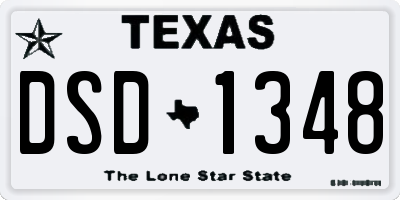 TX license plate DSD1348