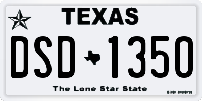 TX license plate DSD1350