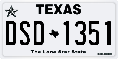 TX license plate DSD1351