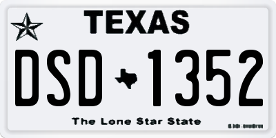 TX license plate DSD1352