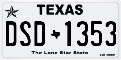 TX license plate DSD1353