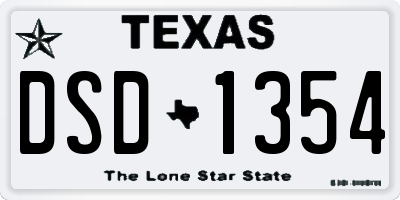 TX license plate DSD1354