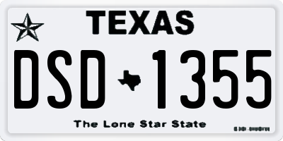 TX license plate DSD1355