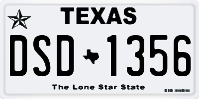 TX license plate DSD1356