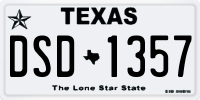 TX license plate DSD1357