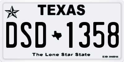 TX license plate DSD1358