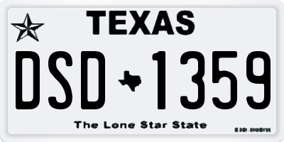 TX license plate DSD1359