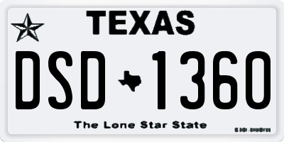 TX license plate DSD1360