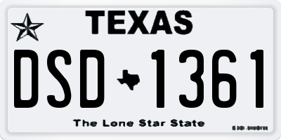 TX license plate DSD1361