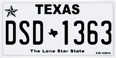 TX license plate DSD1363