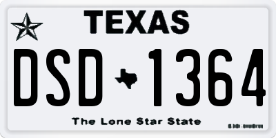 TX license plate DSD1364