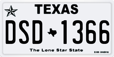 TX license plate DSD1366