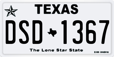 TX license plate DSD1367