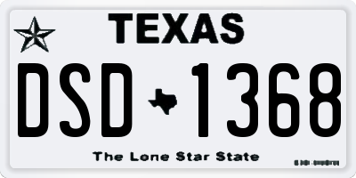 TX license plate DSD1368