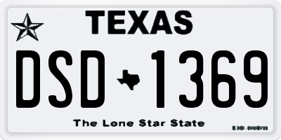 TX license plate DSD1369