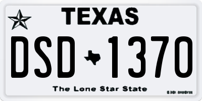 TX license plate DSD1370