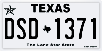 TX license plate DSD1371