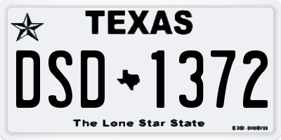 TX license plate DSD1372