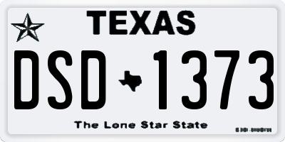 TX license plate DSD1373