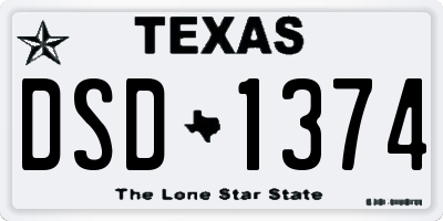 TX license plate DSD1374