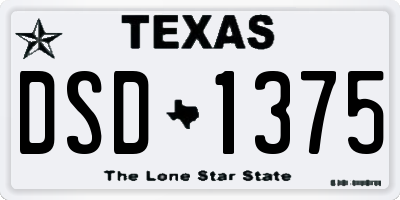 TX license plate DSD1375