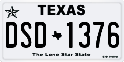 TX license plate DSD1376