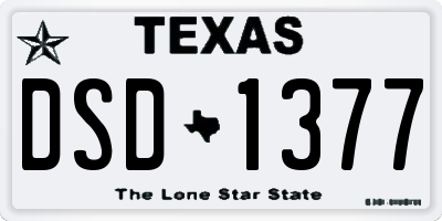 TX license plate DSD1377